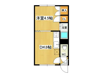 イーティングハウス(1DK/2階)の間取り写真