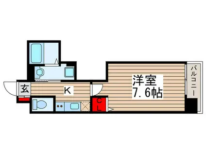 柏808タワー(1K/5階)の間取り写真