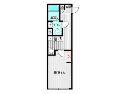 アリストコートII(1K/1階)の間取り写真