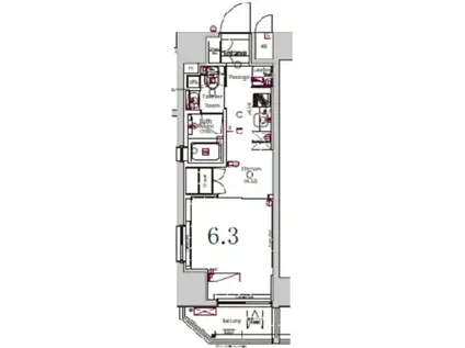 XEBEC上野(1K/2階)の間取り写真
