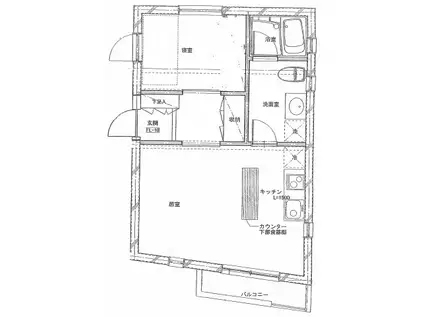 NOAH上目黒(1LDK/2階)の間取り写真