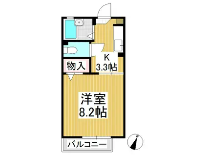 サンメゾン(1K/1階)の間取り写真