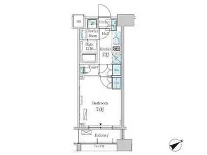 パークアクシス横浜山下町(1K/6階)の間取り写真