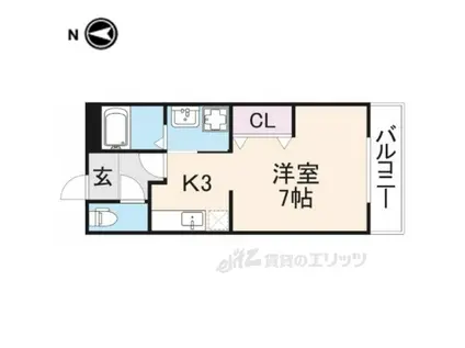 第6サンコーポ森脇(ワンルーム/3階)の間取り写真