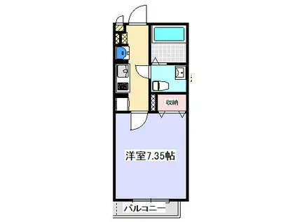 オークプラザ 埼玉大学生専用物件(1K/2階)の間取り写真