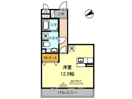 フェアリーシャンテ(ワンルーム/3階)の間取り写真