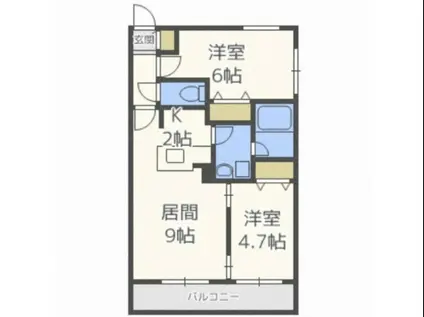 YTY/HIRAGISHI(2LDK/4階)の間取り写真