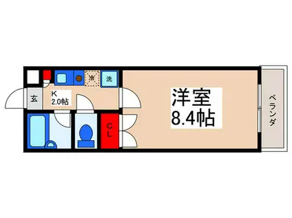 クレオ舞浜II(1K/1階)の間取り写真