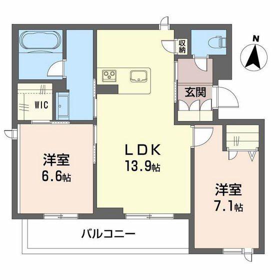 グランツ野田(2LDK/2階)の間取り写真