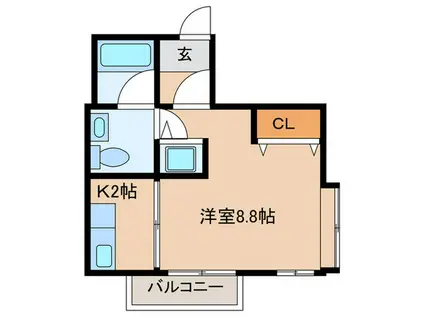 さくらヒルズきしゃば(1K/6階)の間取り写真