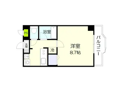 ネオパレス館坂(1K/4階)の間取り写真