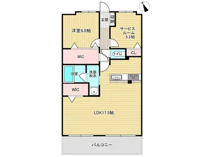 ペルシュ城山(2LDK/9階)の間取り写真