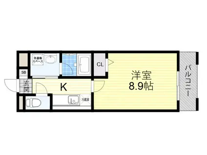 エスディベース都島(1K/3階)の間取り写真