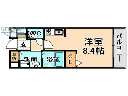 アヴァン リヴィエール(ワンルーム/2階)の間取り写真