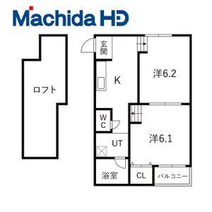 グランビア富木駅前(2K/2階)の間取り写真