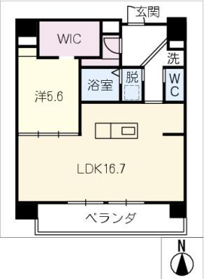 豊田駅前ビル(1LDK/10階)の間取り写真