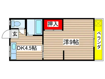 ラフォーレ葵(1DK/2階)の間取り写真