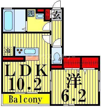 グレイスA(1LDK/2階)の間取り写真