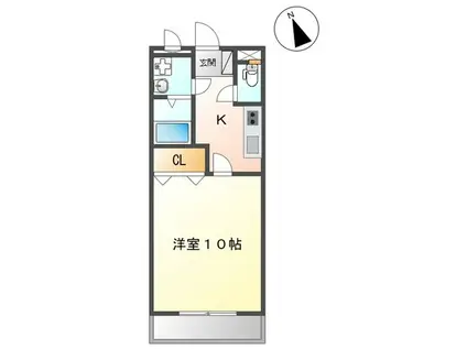 エスポアハイム(1K/1階)の間取り写真