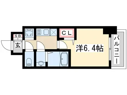 プレサンス新大阪ジェイズ(1K/10階)の間取り写真