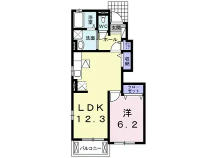 フォレストグランドA棟(1LDK/1階)の間取り写真