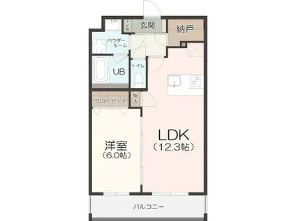 ADORE(1LDK/2階)の間取り写真