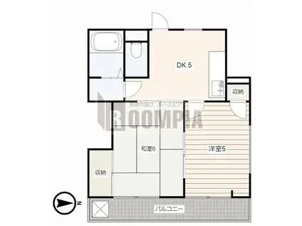 シンコーハイツ(2DK/2階)の間取り写真