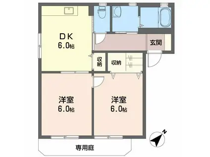 ヴェル・エスト(2DK/1階)の間取り写真