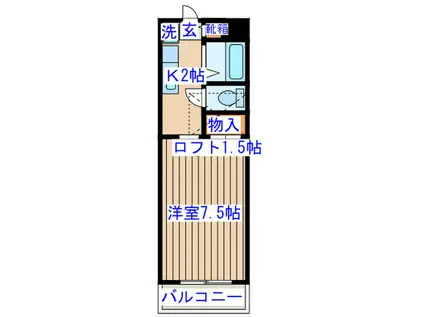 K-ハウス参番館(1K/1階)の間取り写真
