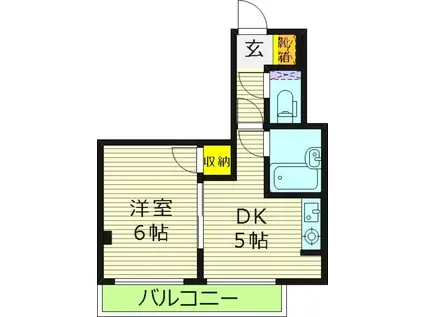 アドバンス樋口(1DK/1階)の間取り写真