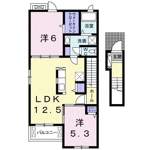 コンフォール A(2LDK/2階)の間取り写真