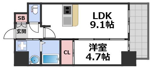 GM KOHAMA(1LDK/12階)の間取り写真