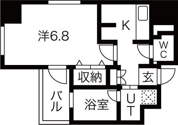 エルスタンザ千代田(1K/10階)の間取り写真