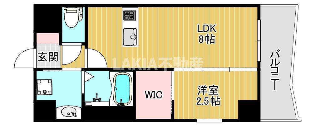 ALIVIS放出(1LDK/8階)の間取り写真