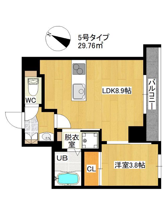 ADORE六本松(1LDK/7階)の間取り写真