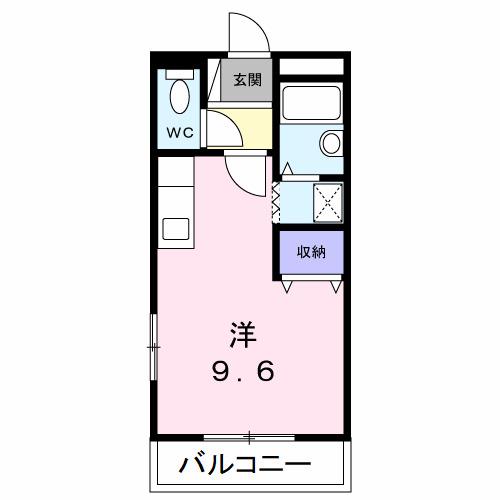 レインボーヒルズS(ワンルーム/1階)の間取り写真