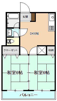 メゾン平井(2DK/5階)の間取り写真