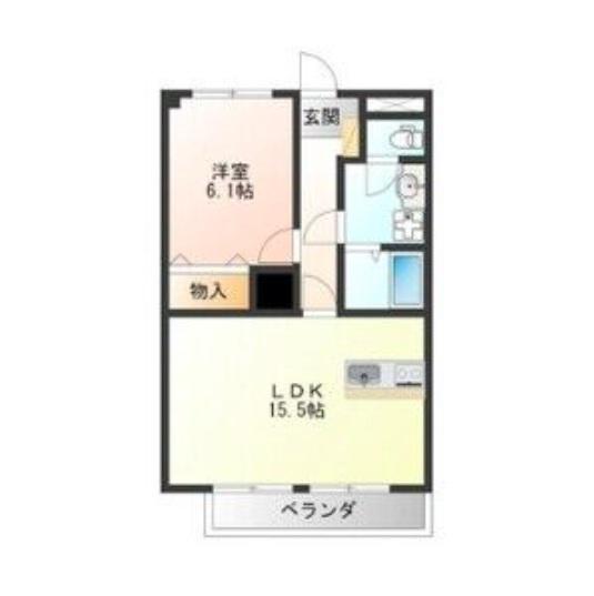 ベリエ京町(1LDK/2階)の間取り写真