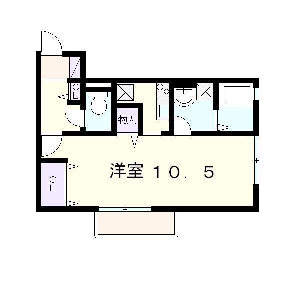 ベルコート木ノ座B(1K/2階)の間取り写真