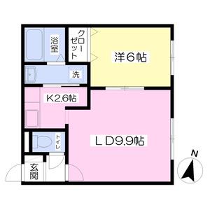 FINE BOX(1LDK/4階)の間取り写真