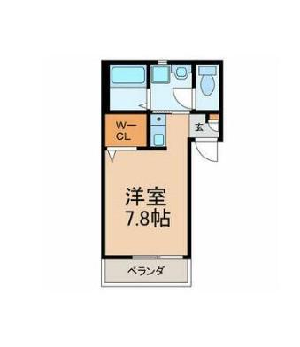 リビオン(ワンルーム/2階)の間取り写真