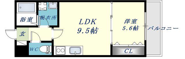 アート長瀬B(1LDK/3階)の間取り写真