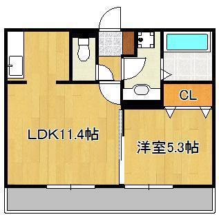 タウンコート春の町(1LDK/1階)の間取り写真