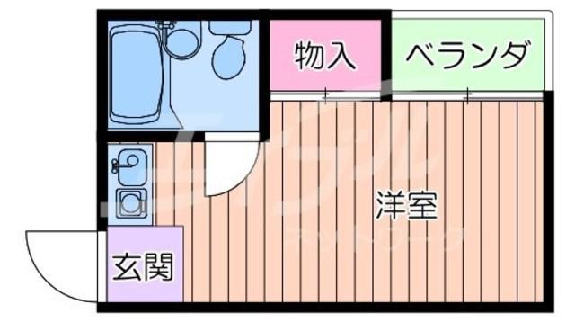 アパートメント摂津(ワンルーム/3階)の間取り写真