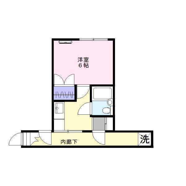 サクラコーポII(1K/2階)の間取り写真