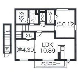 HEIM SPICA B棟(2LDK/2階)の間取り写真