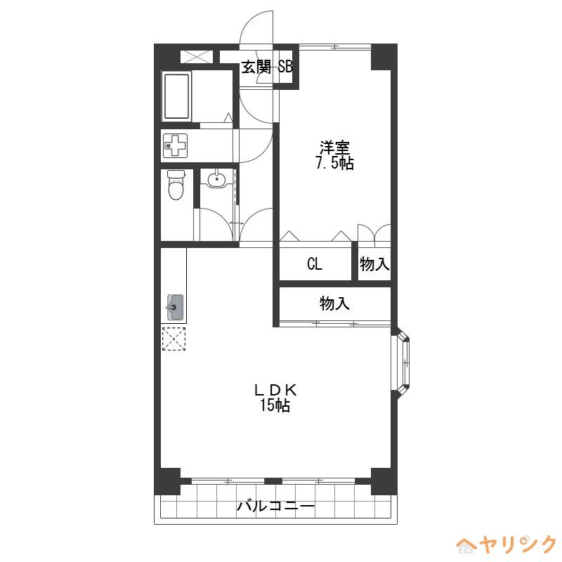 エスポワール(1LDK/4階)の間取り写真