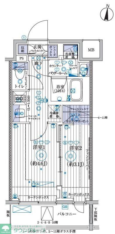 ブライズ東陽町(1K/11階)の間取り写真
