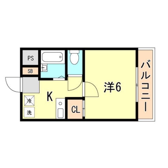 エトワール西神戸(1K/1階)の間取り写真