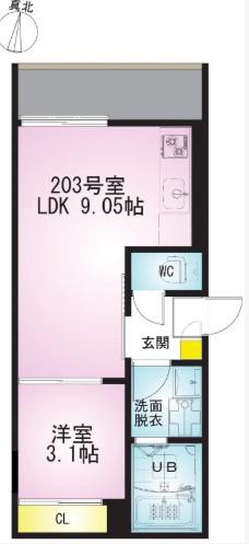 REGALEST 蓮田プレミアム(1LDK/2階)の間取り写真